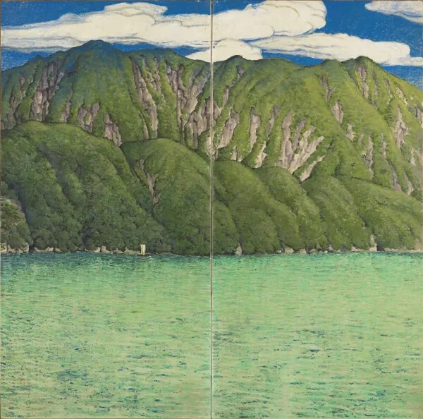 十和田湖神台渊，川濑巴水，1919，彩纸画