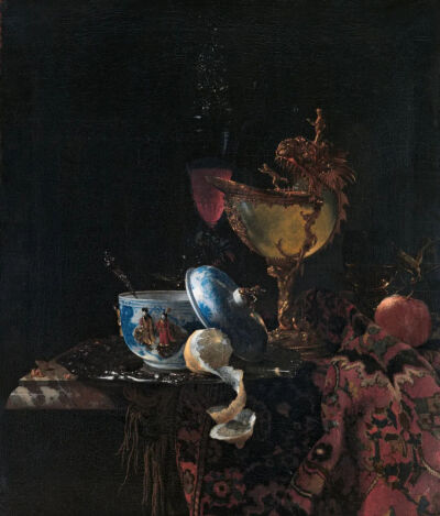 Willem Kalf：鹦鹉螺杯，1662 年，提森-博内米萨博物馆