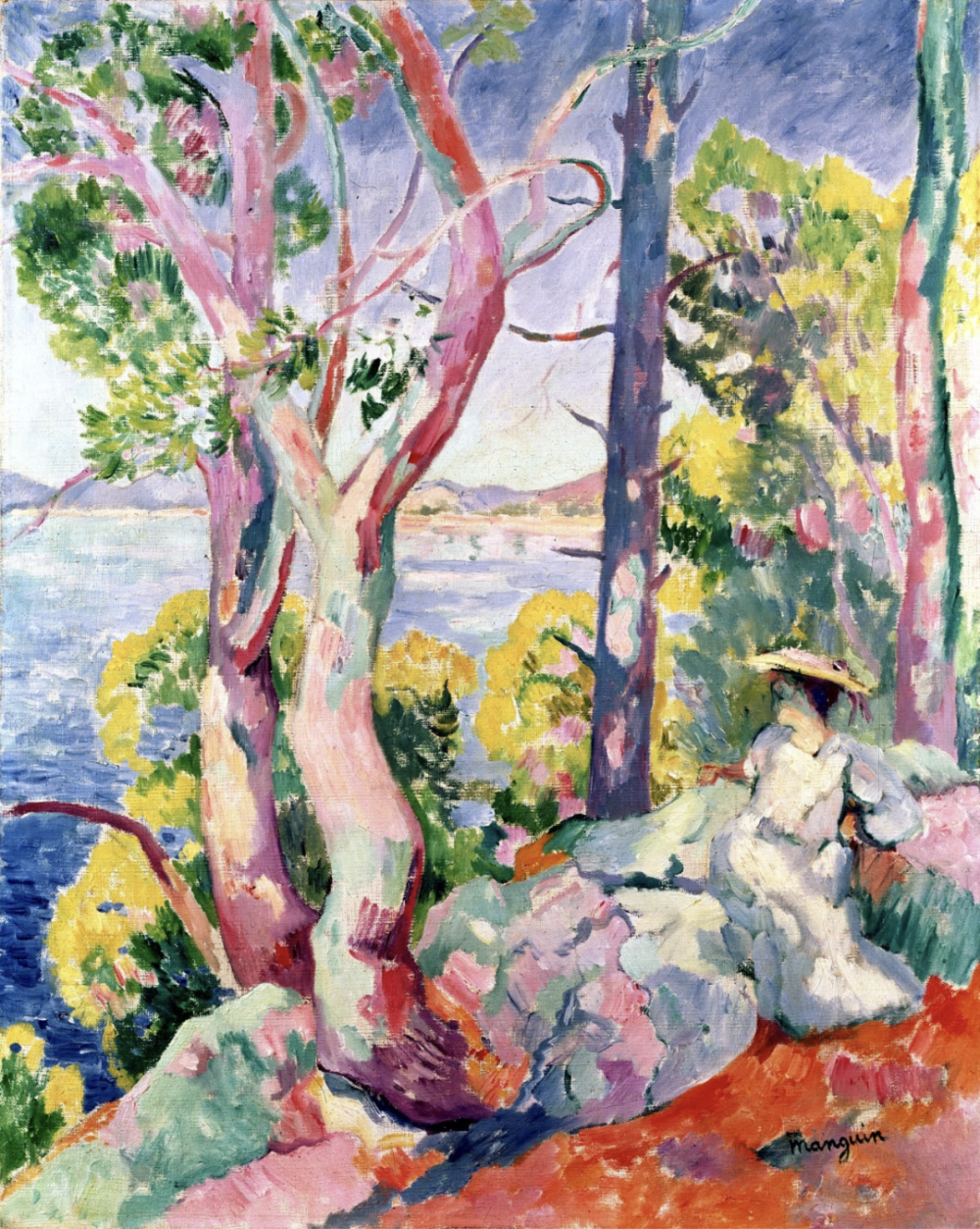 亨利·曼金（Henri Manguin），《早晨（海湾岸边的女子）》（Morning (Lady at a bay shore)，1906）。图片：Fine Art Images/Heritage Images/Getty Images。