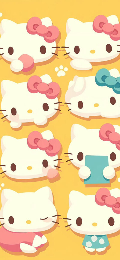 来源@壁纸精选HD
可爱HelloKitty卡通平铺壁纸 ​