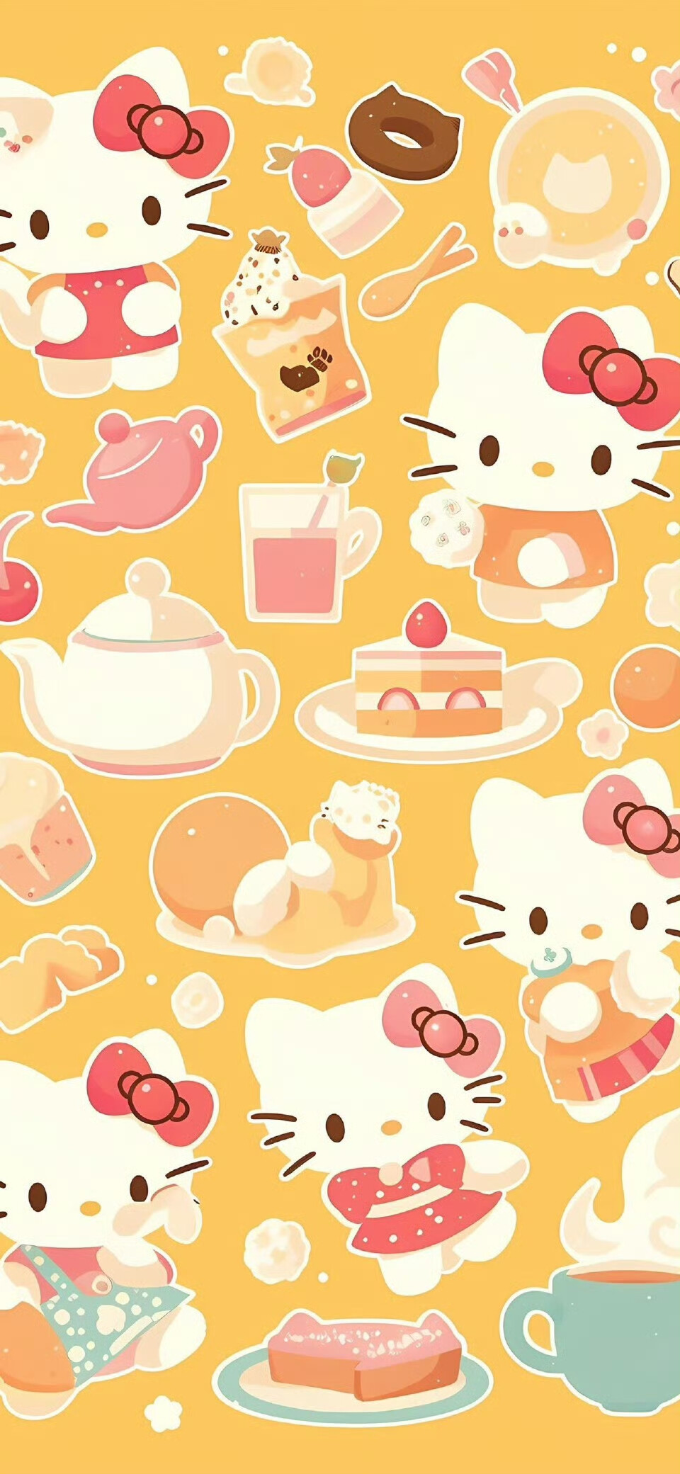 来源@壁纸精选HD
可爱HelloKitty卡通平铺壁纸 ​