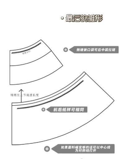 细褶蛋糕半身裙裁剪图纸
