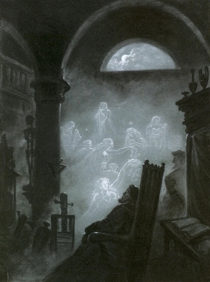 
卡尔·古斯塔夫·卡若斯（Carl Gustav Carus），德国浪漫主义风景画家，同时是生物学家、医生、科学家、博学家、心理学家。他在风景画家卡斯帕·大卫·弗里德里希( Caspar David Friedrich ) 的指导下自学油画。他的主要作品有《内佩尔的阳台》，《峡谷里的朝圣者》，《海边的橡树》，《靠近德累斯顿的一艘平底船》，《墓园》。
