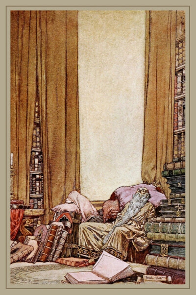 美国插画大师 Franklin Booth(July 8, 1874 – August 28, 1948)最著名的作品之一就是为《飞行岛之夜》（The Night Land）创作的插图，小说作者是英国作家William Hope Hodgson(1877—1918）。