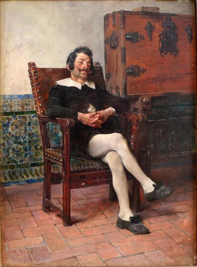 A Moment of Repose
1884，Oil on wood panel
32 × 23 cm
