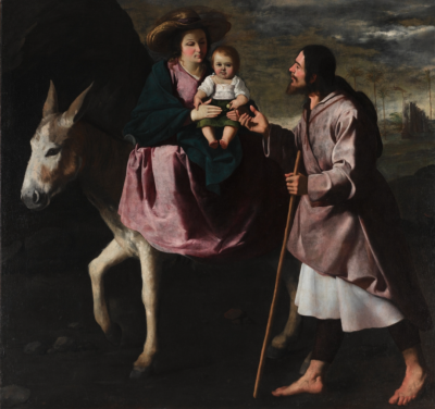 《The Flight into Egypt》，布面油画150 × 159 cm ，1630年代晚期