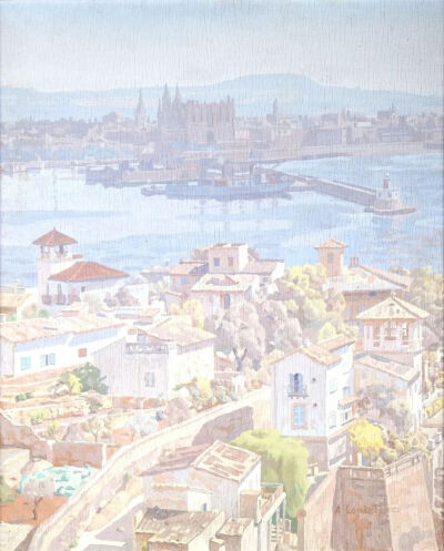 Vista de Palma de Mallorca
año 1941  Óleo/ Tabla
66,5 x 55,5 cm
