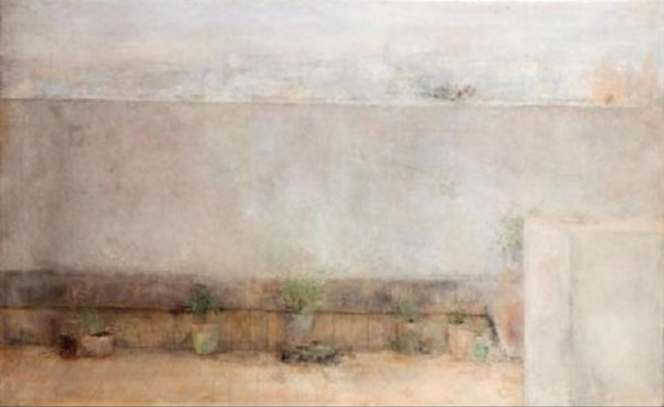 <Sevilla desde el ático de mi estudio>
布面油画，81 x 130 cm，1980
