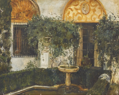 <A fountain in Jardín Rosa>
布面油画，65 x 81 cm，1961
