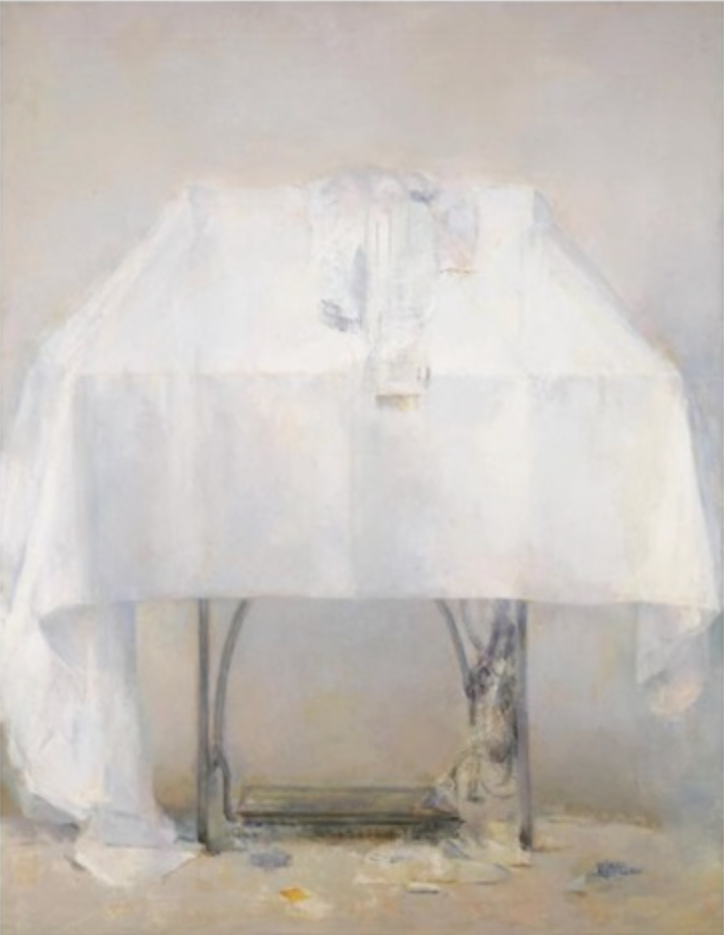 <Máquina de coser cubierta>
布面油画，146 x 114 cm，1978-92
