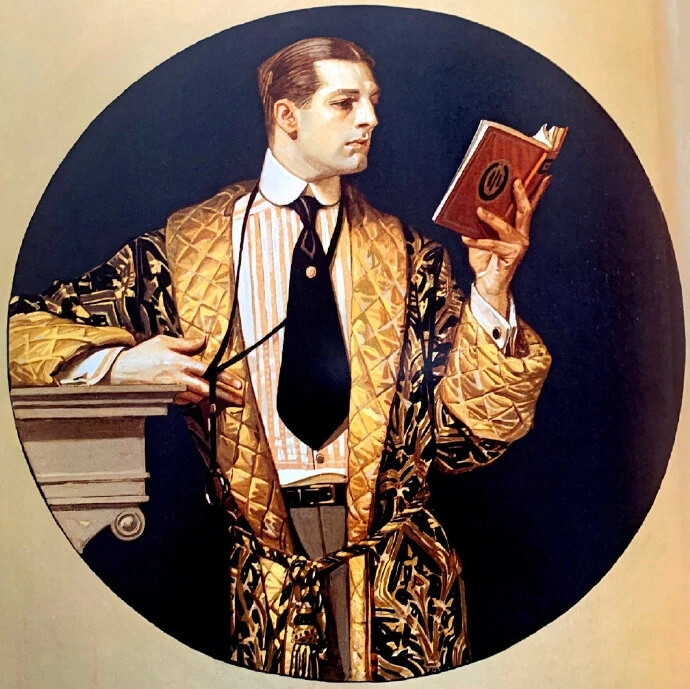 美国插画艺术家 Joseph Christian Leyendecker（1874 年 3 月 23 日 - 1951 年 7 月 25 日）出生于德国，他是 20 世纪初最杰出的插画艺术家之一。他一生绘制了很多海报、书籍和广告插图，就1896 年至 1950 年间，他画了 400 多本杂志封面，仅《周六晚报》就为其绘制了 322 张封面，并为其内页绘制了许多广告插图。他的成就在当时无人能及，几乎引导了现代杂志插图设计的整个理念导向。
