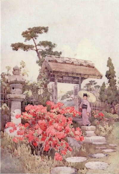 Ella Du Cane（1880-1940)是19世纪著名的英国水彩画家，1889 年她的父亲过世后，她结伴和她身为作家的姐姐 Florence 一同游历东方。这些水彩画是她游历日本时，用水彩画笔记录下的日式园林与寺庙一角。她的作品曾被…