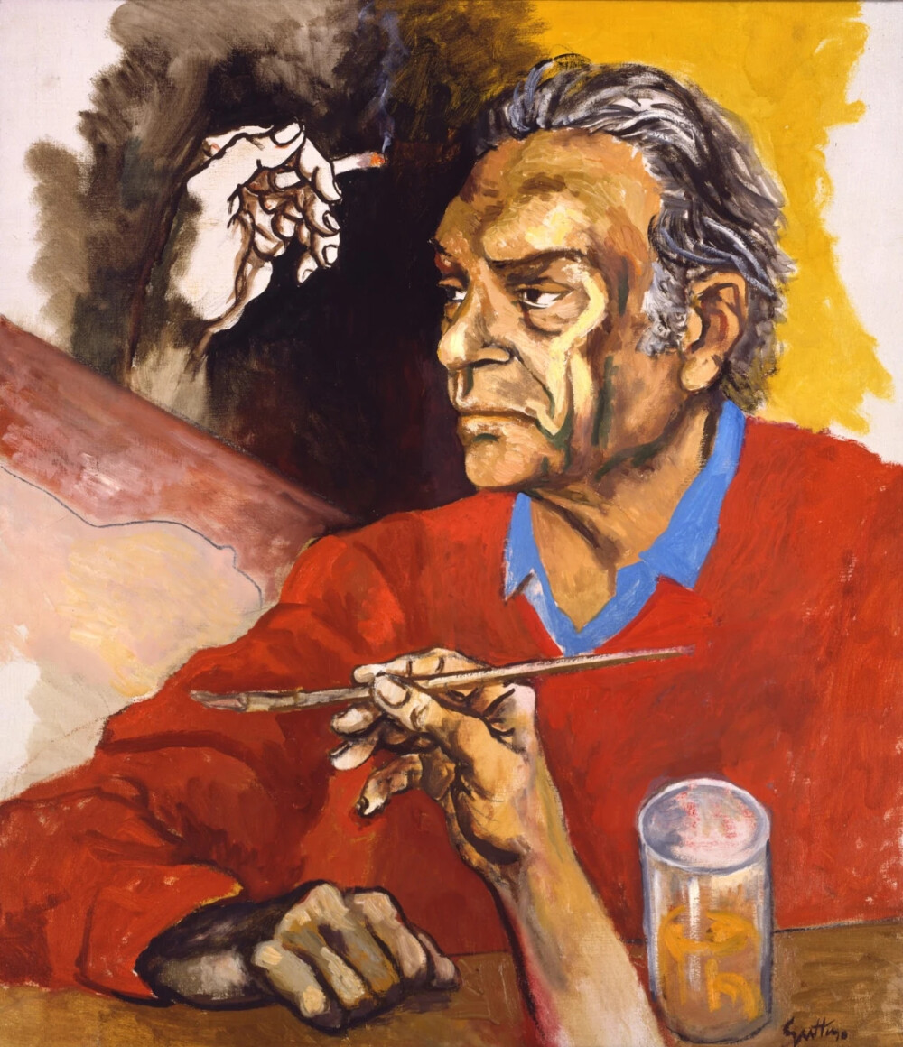 雷纳托·古图索（Renato Guttuso）是意大利画家。他于1911年出生在巴勒莫，20岁来到罗马，很快成为浪漫主义的罗马学派的成员，还参加“米兰潮流运动”和战后的“新艺术阵线”。古图索十分关心社会现实并反映在自己的作品中。他早期的画风是表现主义的，并受到毕加索的影响；后期的作品是写实的，这是一种艺术的回归传统，但不是原来意义的传统，而是充满现代气息的写实。