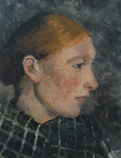 Paula Modersohn-Becker：Head of a farmer's wife in profile to the right
1901 年–1905 年
