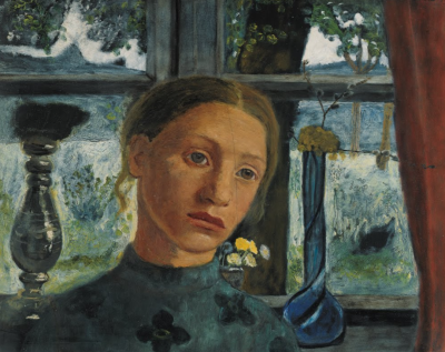 Paula Modersohn-Becker：Girl's head in front of a window，1900 年–1904 年