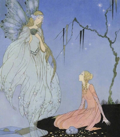 以下这些插画是美国插画艺术家 Virginia Frances Sterrett （1900–1931）在19岁时为《Old French Fairy Tales》（法国古老童话） 一书创作的插图。