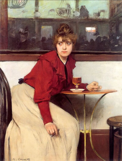 Ramon Casas i Carbó：玛德琳·德·布瓦吉约姆，1892年
蒙特塞拉特博物馆
