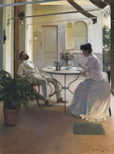 Ramon Casas i Carbó：露天室内，1892年，加泰罗尼亚国家艺术博物馆