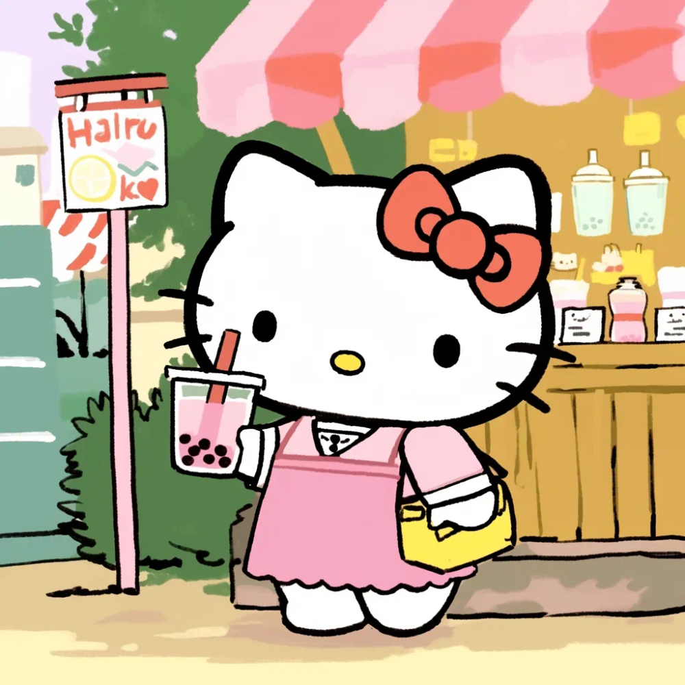 Hello Kitty 头像 逛街 休假 休闲 奶茶妹