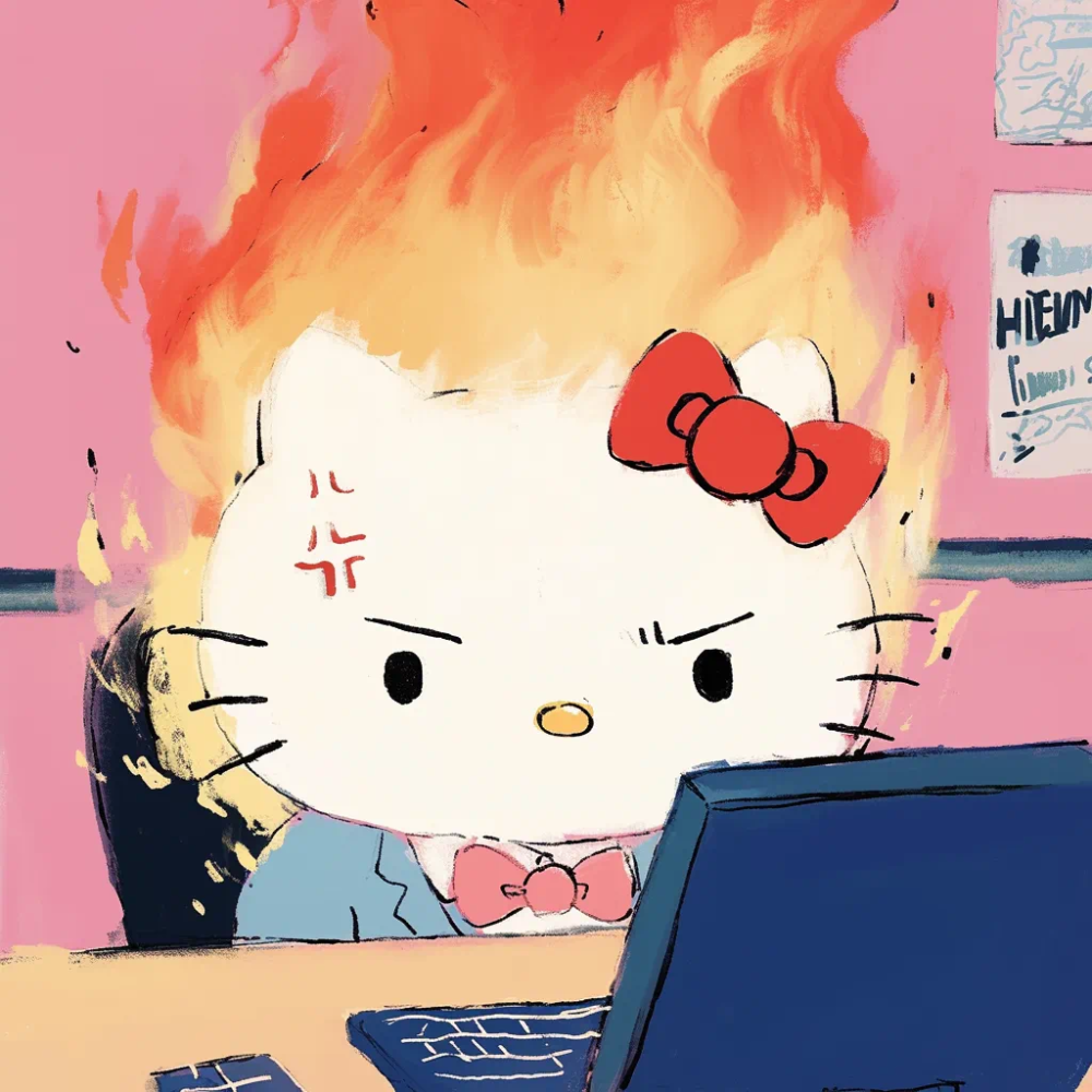 Hello Kitty 头像 职业 工作 文员 电脑 愤… - 高清图片，堆糖，美图壁纸兴趣社区