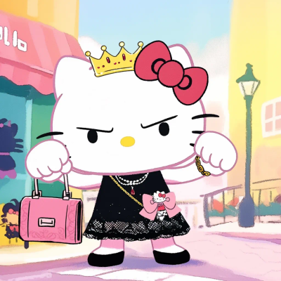 Hello Kitty 头像 小富婆 LV 奢侈品 愤怒的小富婆 任性的小公主 生气的Kitty