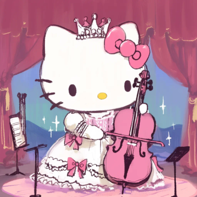 Hello Kitty 头像 音乐 舞台 艺术 大提琴