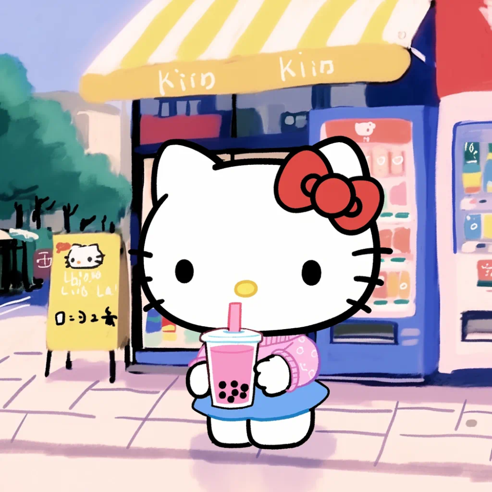 Hello Kitty 头像 逛街 休假 休闲 奶茶妹