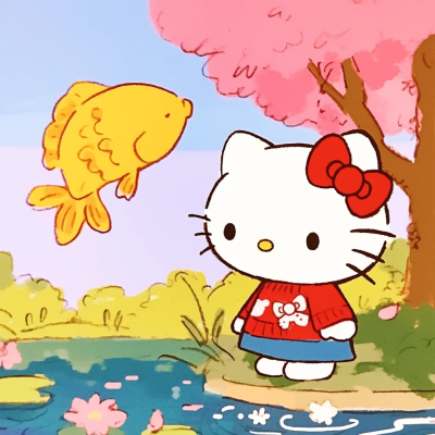 Hello Kitty 头像 上岸 毕业 鲤鱼跳龙门 锦鲤 事事顺心