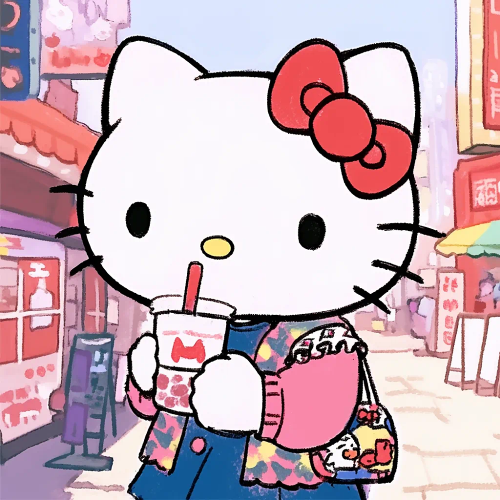 Hello Kitty 头像 逛街 休假 休闲 奶茶妹