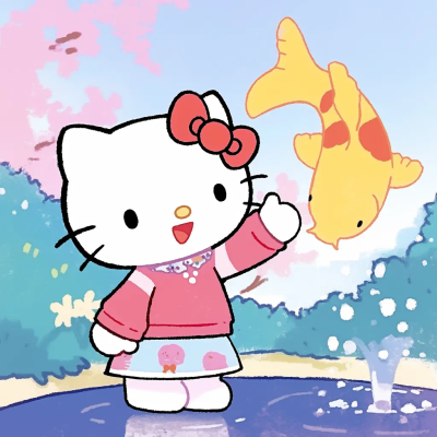 Hello Kitty 头像 上岸 毕业 鲤鱼跳龙门 锦鲤 事事顺心