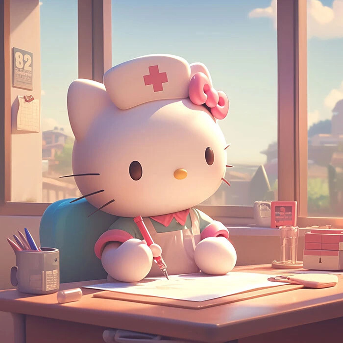 Hello Kitty 头像 职业 工作 电脑 医生 护士 医疗