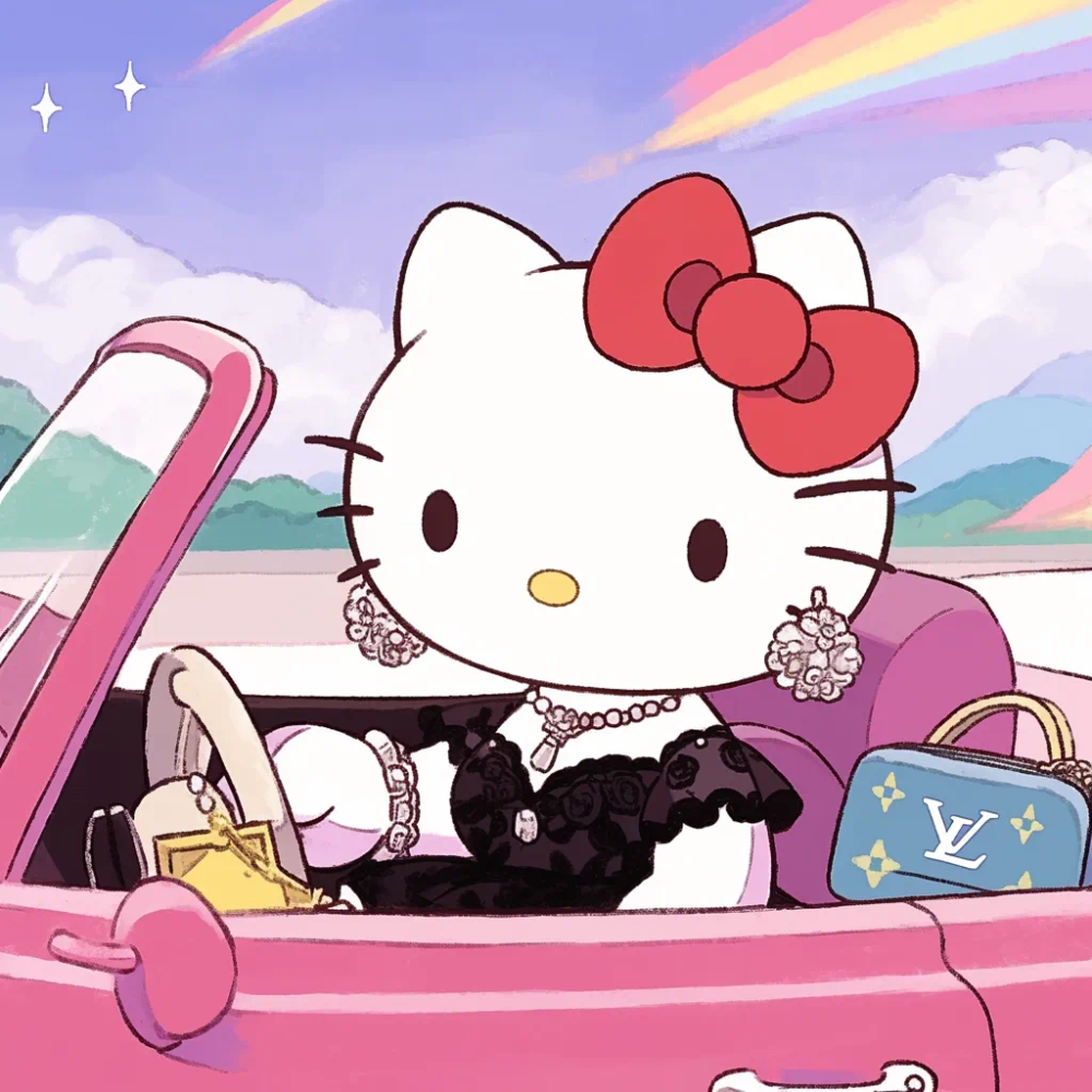 Hello Kitty 头像 小富婆 LV 奢侈品 跑车