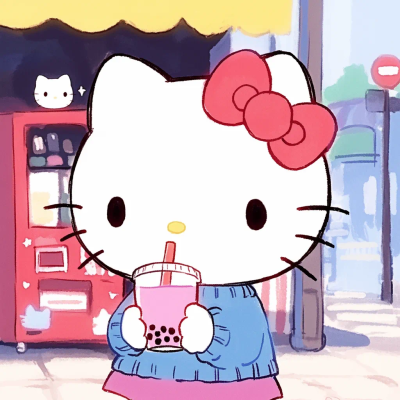 Hello Kitty 头像 逛街 休假 休闲 奶茶妹