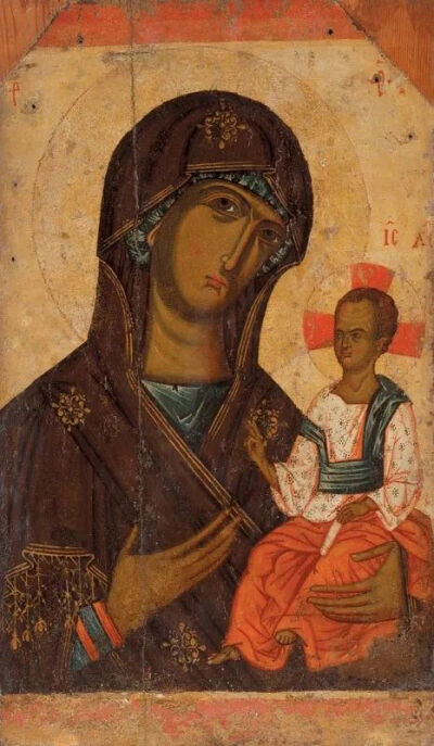 沃林处女
Volyn Virgin
乌克兰伏尔希尼亚图标
Ukrainian Icon Volhynia
14世纪 XIV century, 48×85 cm
