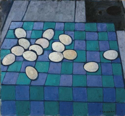 Eggs on the checkerboard
1942, oil on panel
