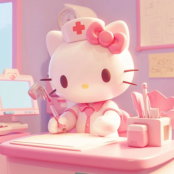 Hello Kitty 头像 职业 工作 电脑 医生 护士 医疗