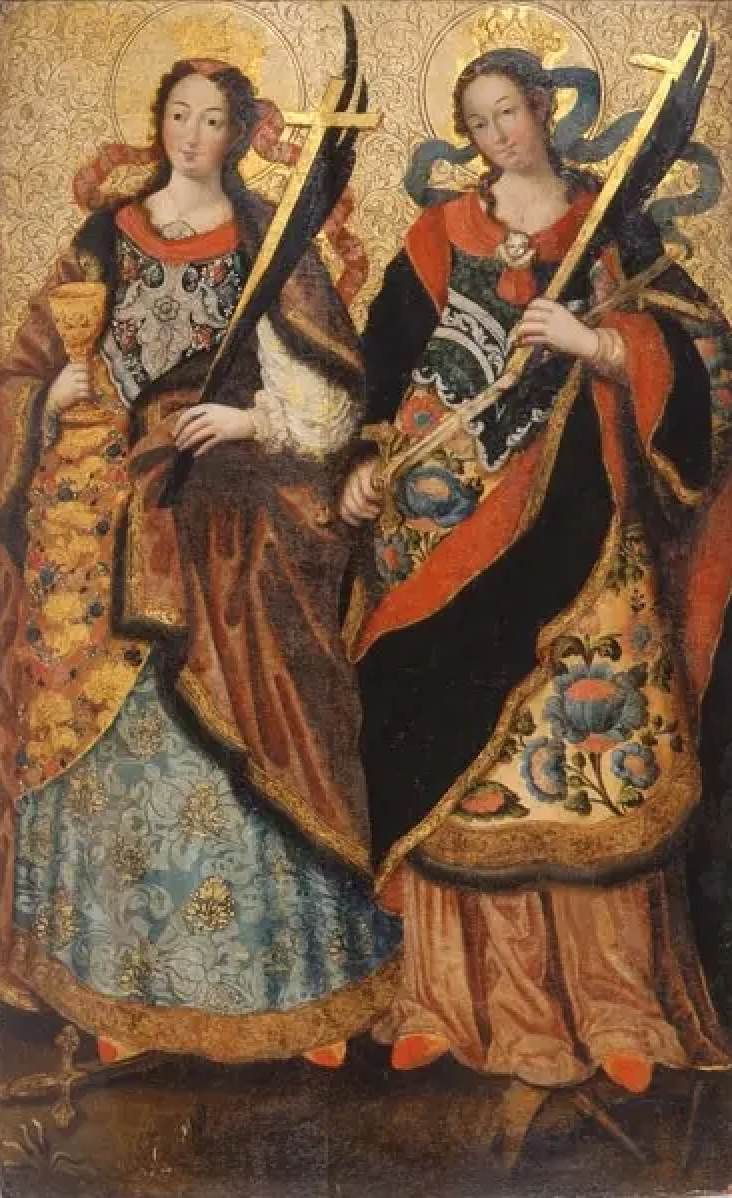 芭芭拉和凯瑟琳
Barbara and Catherine
乌克兰图标
Ukrainian Icon
18世纪 XVIII century, 70×114 cm
