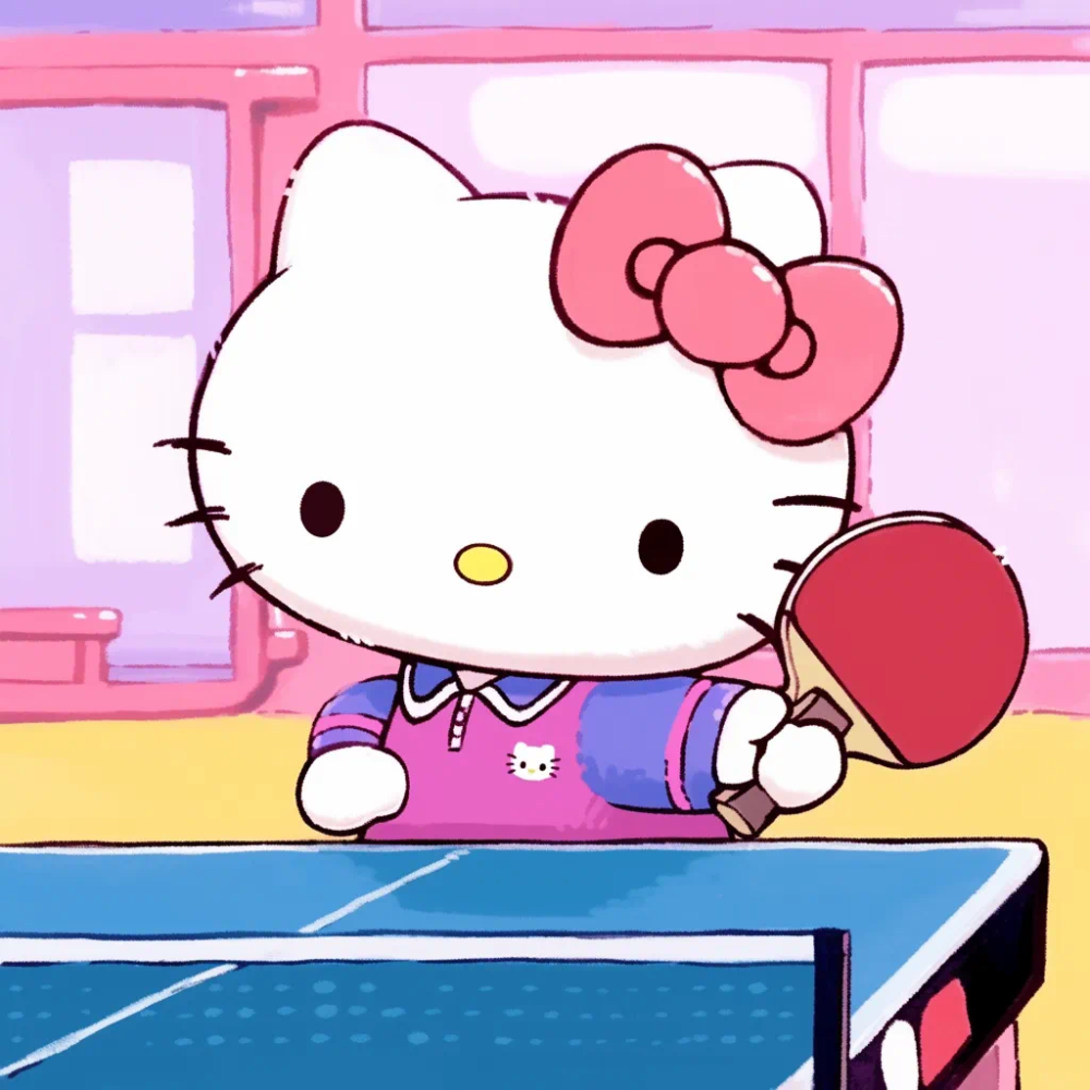 Hello Kitty 头像 职业 工作 运动员 乒乓球选手 比赛