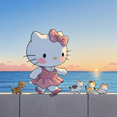 Hello Kitty头像 微信头像 QQ头像 毛毡 公仔 软绵绵 夏天 夏季 连衣裙 鲜花 海边 阳光 日落 小猫 小狗 猫咪 狗狗 猫猫 宠物 小伙伴 散步 夕阳