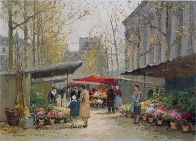 法国画家 Eugène Galien-Laloue （1854–1941）画中美丽的巴黎街景
