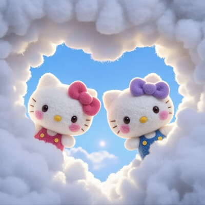 Hello Kitty头像 微信头像 QQ头像 毛毡 公仔 软绵绵 超级可爱 镜头感十足 爱心