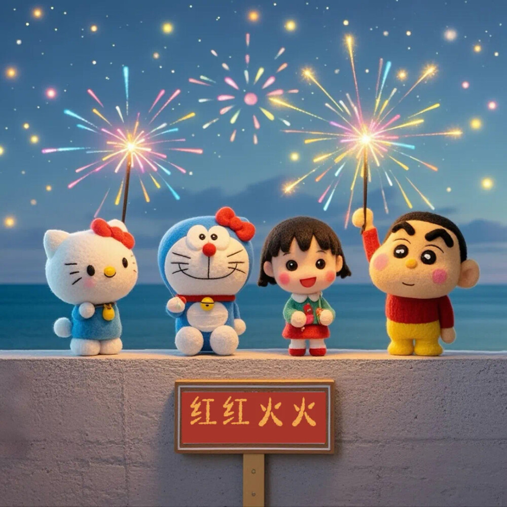 Hello Kitty头像 微信头像 QQ头像 毛毡 公仔 软绵绵 2025新年快乐 彩虹 烟花 跨年 哆啦A梦 蜡笔小新 樱桃小丸子 大雄