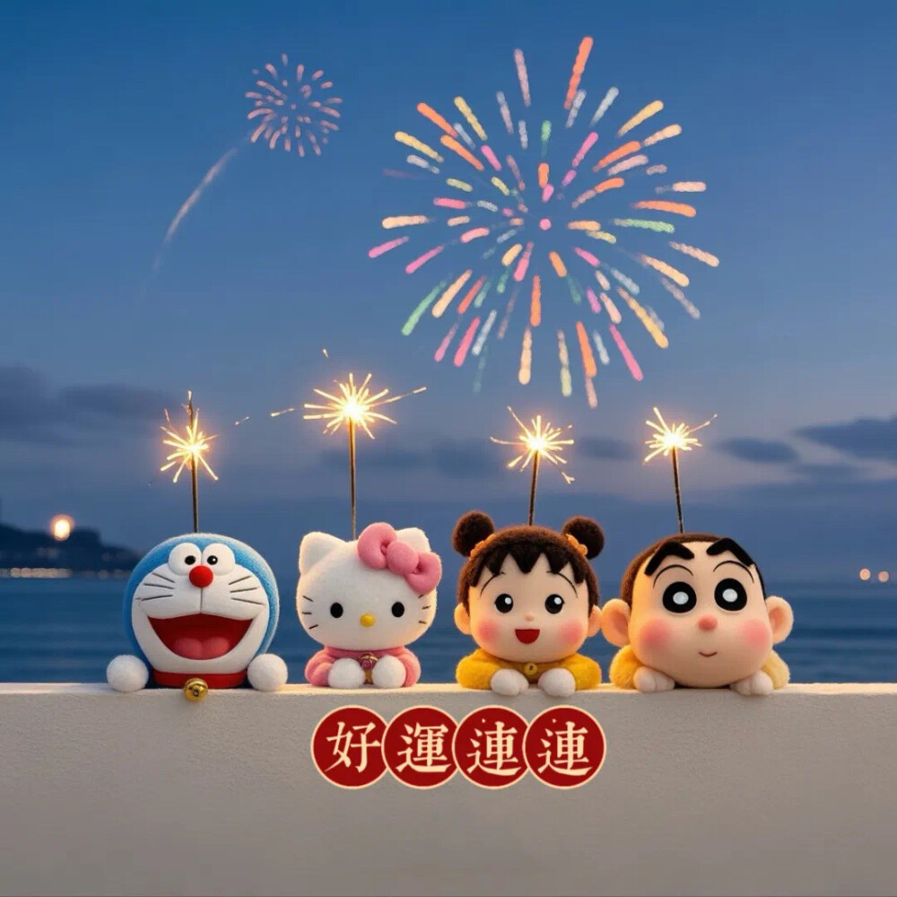 Hello Kitty头像 微信头像 QQ头像 毛毡 公仔 软绵绵 2025新年快乐 彩虹 烟花 跨年 哆啦A梦 蜡笔小新 樱桃小丸子 大雄