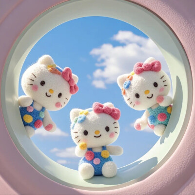 Hello Kitty头像 微信头像 QQ头像 毛毡 公仔 软绵绵 超级可爱 镜头感十足 爱心