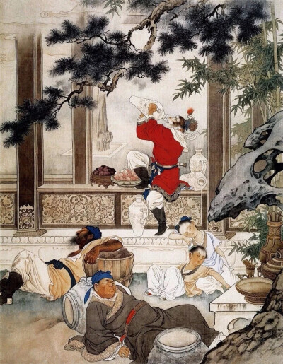 1955年连环画大师刘继卣用半年多的时间，独居画室，闭门谢客，夜以继日，废寝忘食，自行横思创作的一部经典艺术品《闹天宫》插图。
