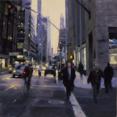 美国画家 Ben Aronson (1958-) 画中的城市光影
