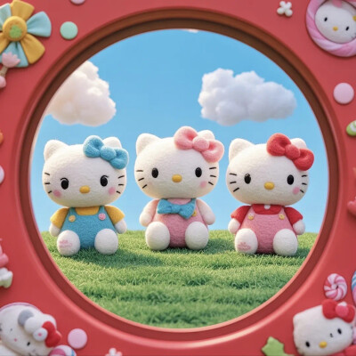 Hello Kitty头像 微信头像 QQ头像 毛毡 公仔 软绵绵 超级可爱 镜头感十足 爱心