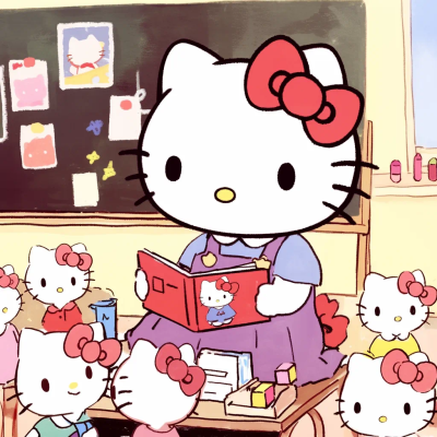 Hello Kitty头像 微信头像 QQ头像 公仔 软绵绵 超级可爱 幼儿园 幼师 老师 讲故事 童话书 上课 黑板