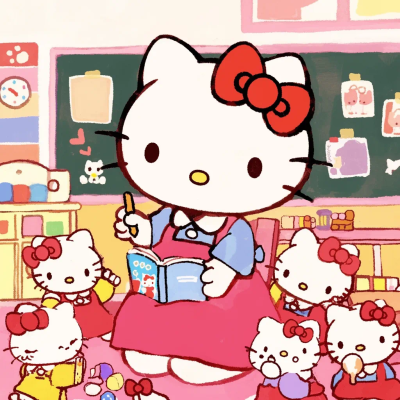 Hello Kitty头像 微信头像 QQ头像 公仔 软绵绵 超级可爱 幼儿园 幼师 老师 讲故事 童话书 上课 黑板