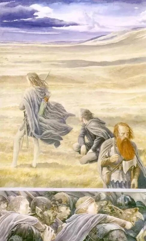 这些是英国插画艺术家 艾伦·李（Alan lee，1947年— ）为《魔戒》创作的水彩画稿，每一张都好强
